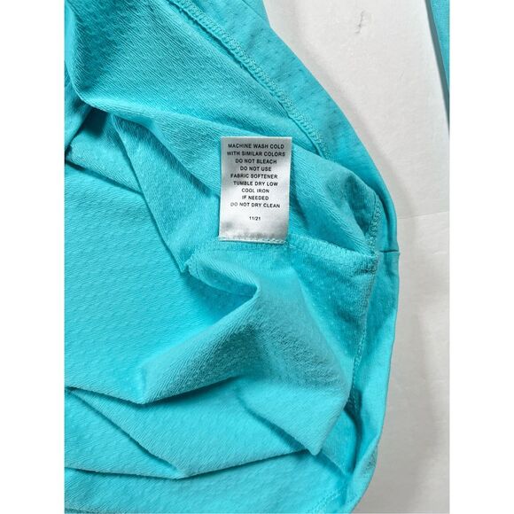 IBKUL 1/4 Zip Mesh Undersleeve TPC River Highlands Embroidered Turquoise Size XL - Picture 11 of 12